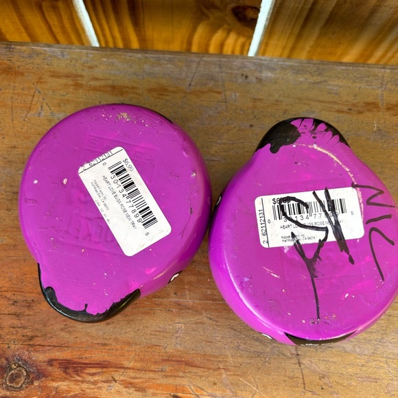 2 Rocket Farms Lovebugs Ladybugs Mini Planters Purple with White & Black Hearts - Picture 7 of 9